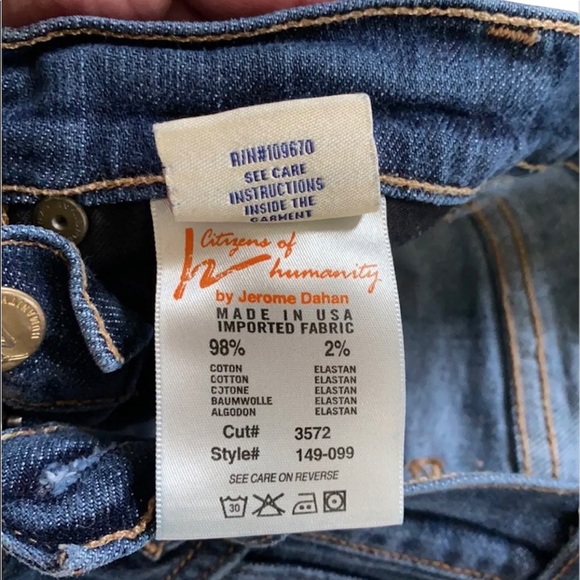 CITIZENS OF HUMANITY Ladies Denim Jeans Size 24 Waist Jackie 149 - Picture 3 of 8